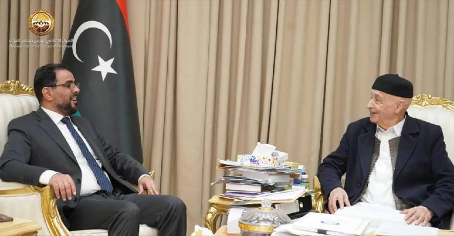 صالح وحماد في لقاء سابق ببنغازي (مكتب رئيس مجلس النواب)