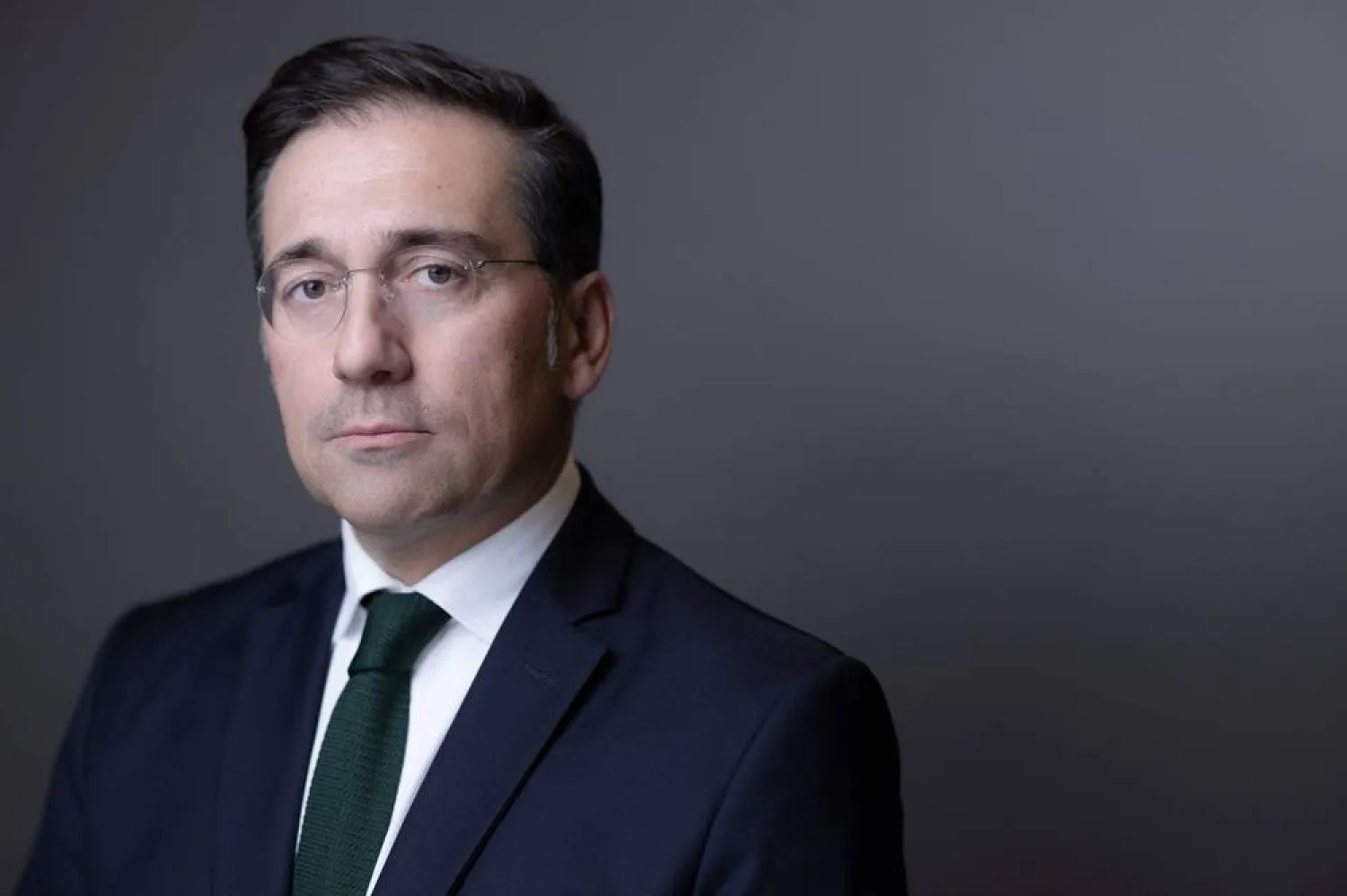 Spain's Foreign Minister Jose Manuel Albares, poses during a photo session as part of the 8th edition of the Paris Peace Forum in Paris, on October 30, 2025. (AFP) 