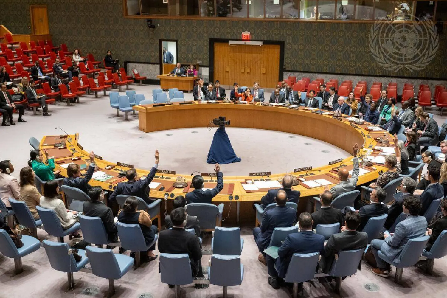 من جلسة تصويت مجلس الأمن على القرار الذي يدعم سيادة المغرب على صحرائه (المجلس)