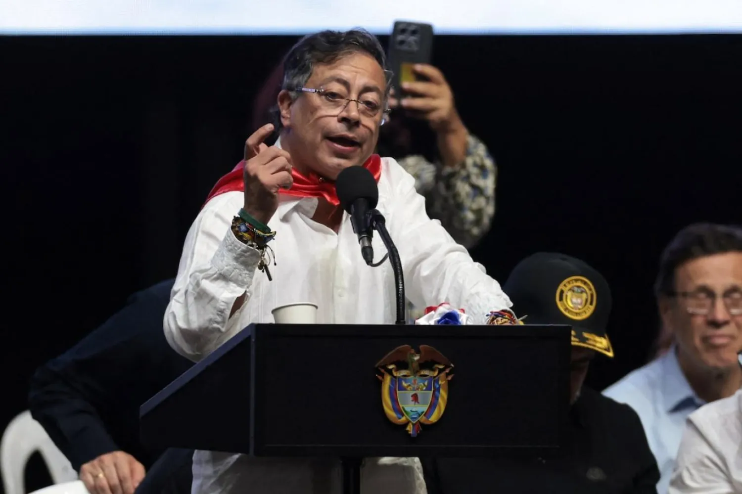 ABD'de geçen ay düzenlenen Filistin eylemine katılan Kolombiya lideri Gustavo Petro'nun vizesi iptal edilmişti (Reuters)