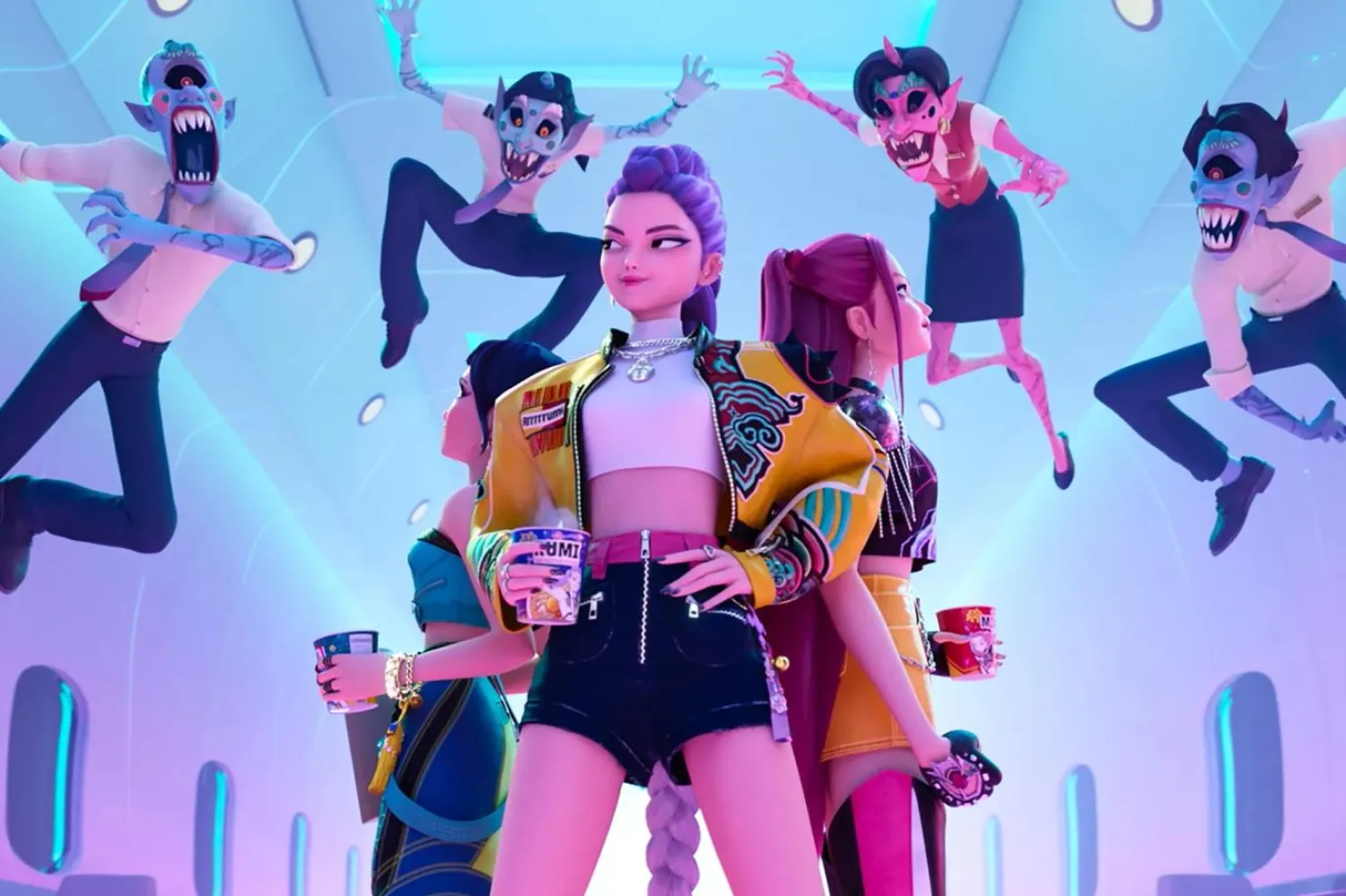 K-Pop: İblis Avcıları, 236 milyon izlenmeyle Dwayne Johnson, Ryan Reynolds ve Gal Gadot'un başrolünde yer aldığı Red Notice'i geride bırakarak platformun en çok izlenen yapımı olmuştu (Netflix)