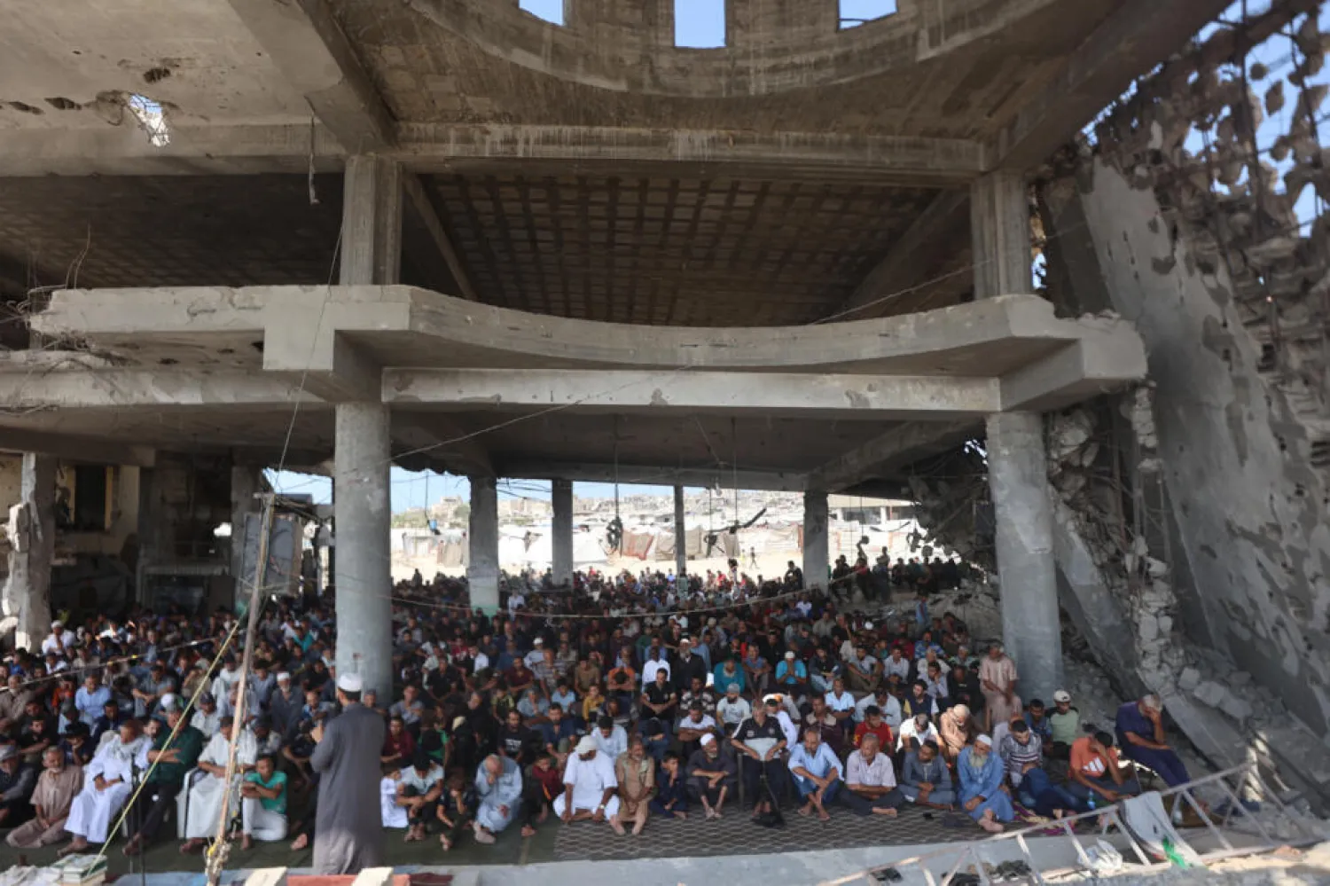 Friday was the first time since the truce that Muslim Palestinian worshippers could gather in mosques. Omar AL-QATTAA / AFP