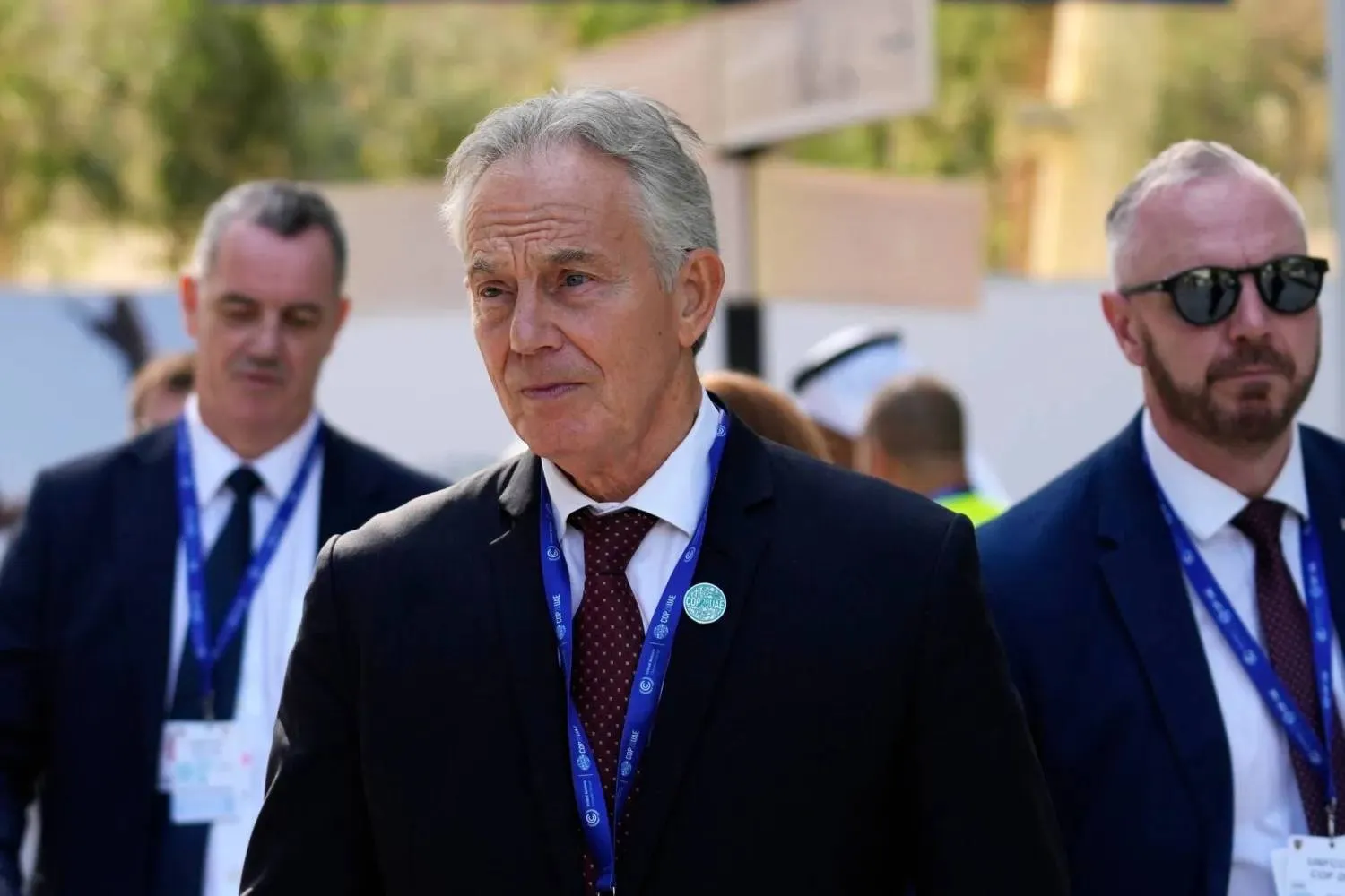 Birleşik Krallık eski Başbakanı Tony Blair, 3 Aralık 2023 Pazar günü Birleşik Arap Emirlikleri'nin (BAE) Dubai kentinde düzenlenen COP28 BM İklim Değişikliği Konferansı’na katıldı. (AP)