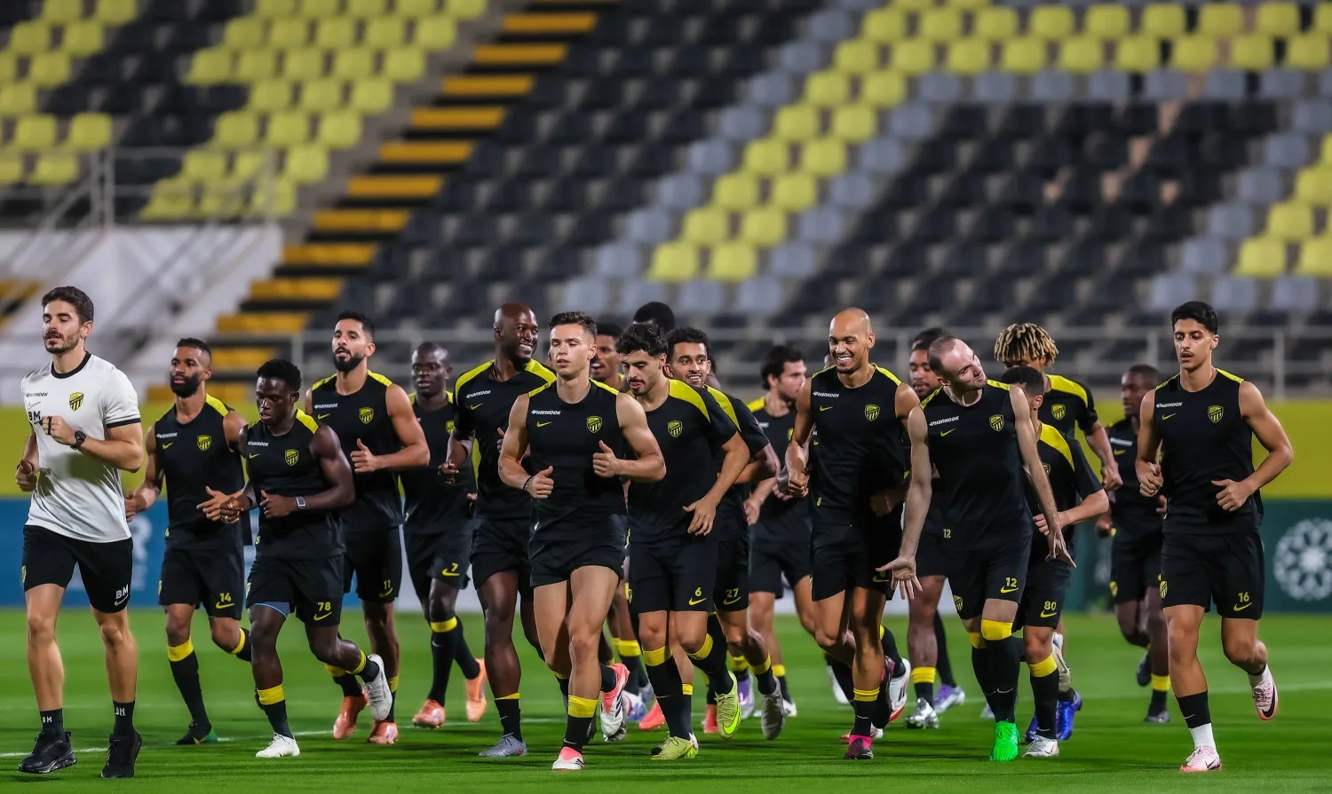 من استعدادات الاتحاد لملاقاة الخليج (موقع النادي)