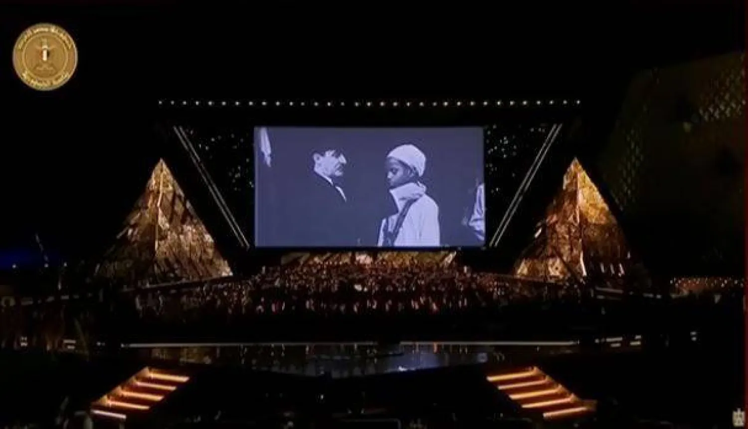 ظهور صورة حسين عبد الرسول خلال افتتاح المتحف المصري الكبير أمس بعد استعراض قصته