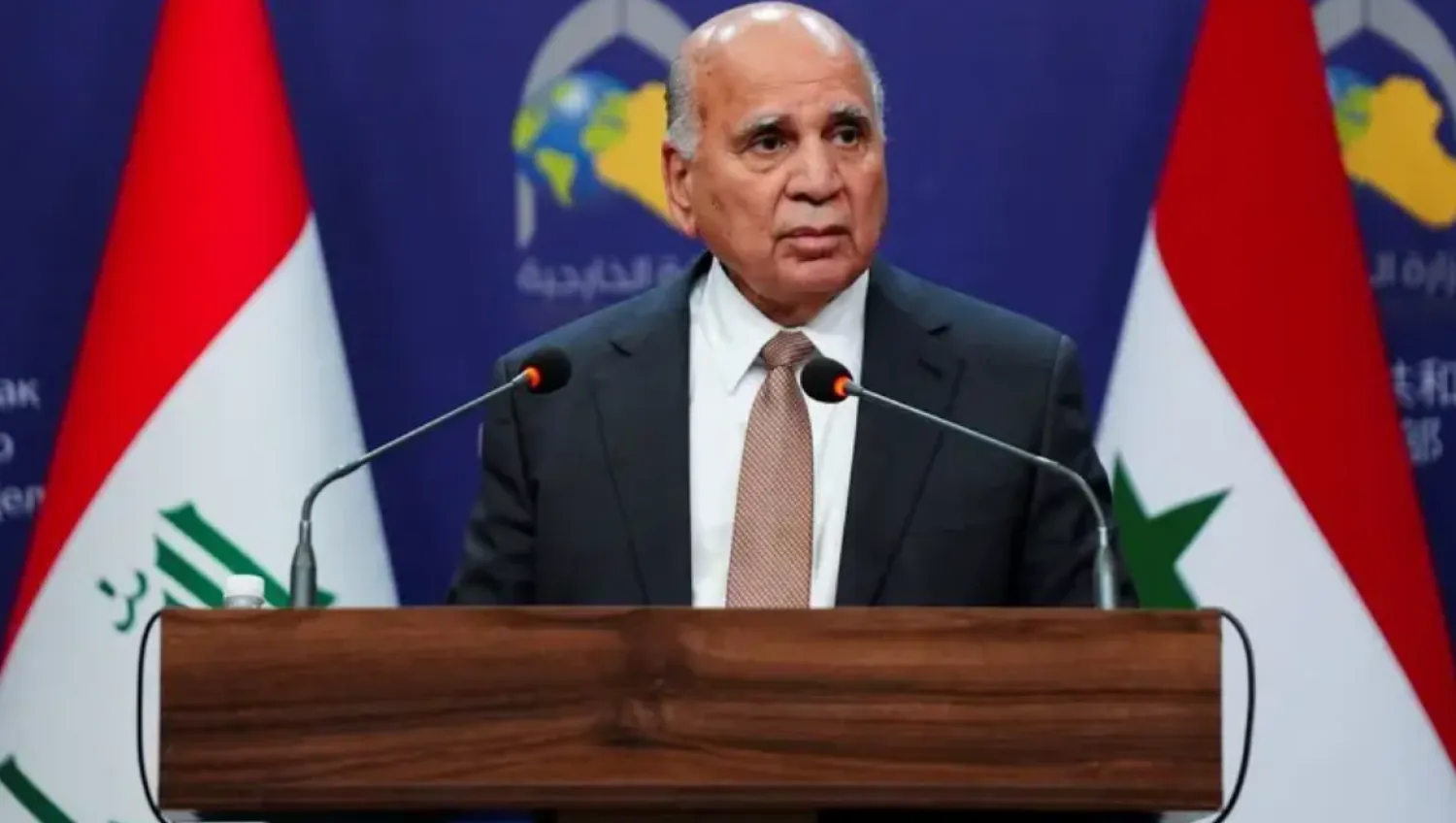 Iraqi Foreign Minister Fuad Hussein looks on during a news conference in Baghdad, Iraq December 6, 2024 - File photo/Reuters
