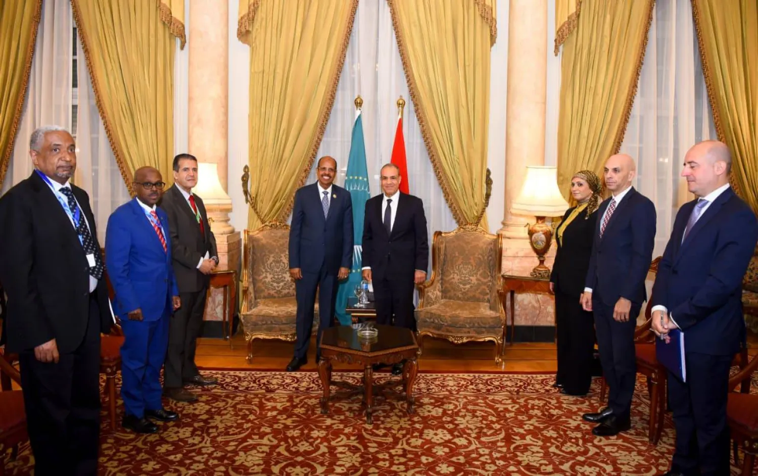 وزير الخارجية المصري خلال استقبال رئيس مفوضية الاتحاد الأفريقي في القاهرة (الخارجية المصرية)