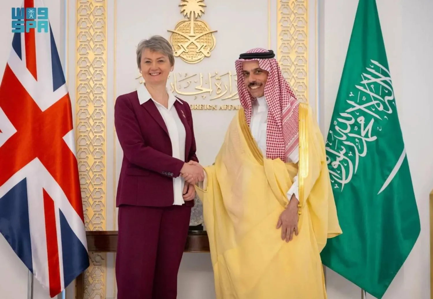 The Saudi Foreign Minister met on Sunday with UK’s Foreign Secretary in Riyadh. SPA