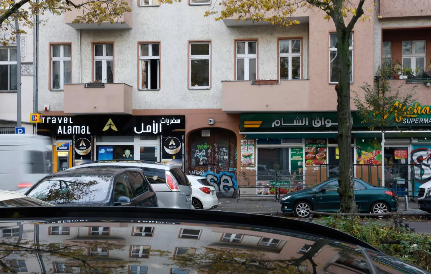 شارع زونناليه في نويكولن الذي اعتقال فيه السوري المتهم بالتحضير لعمل إرهابي (أ.ف.ب)