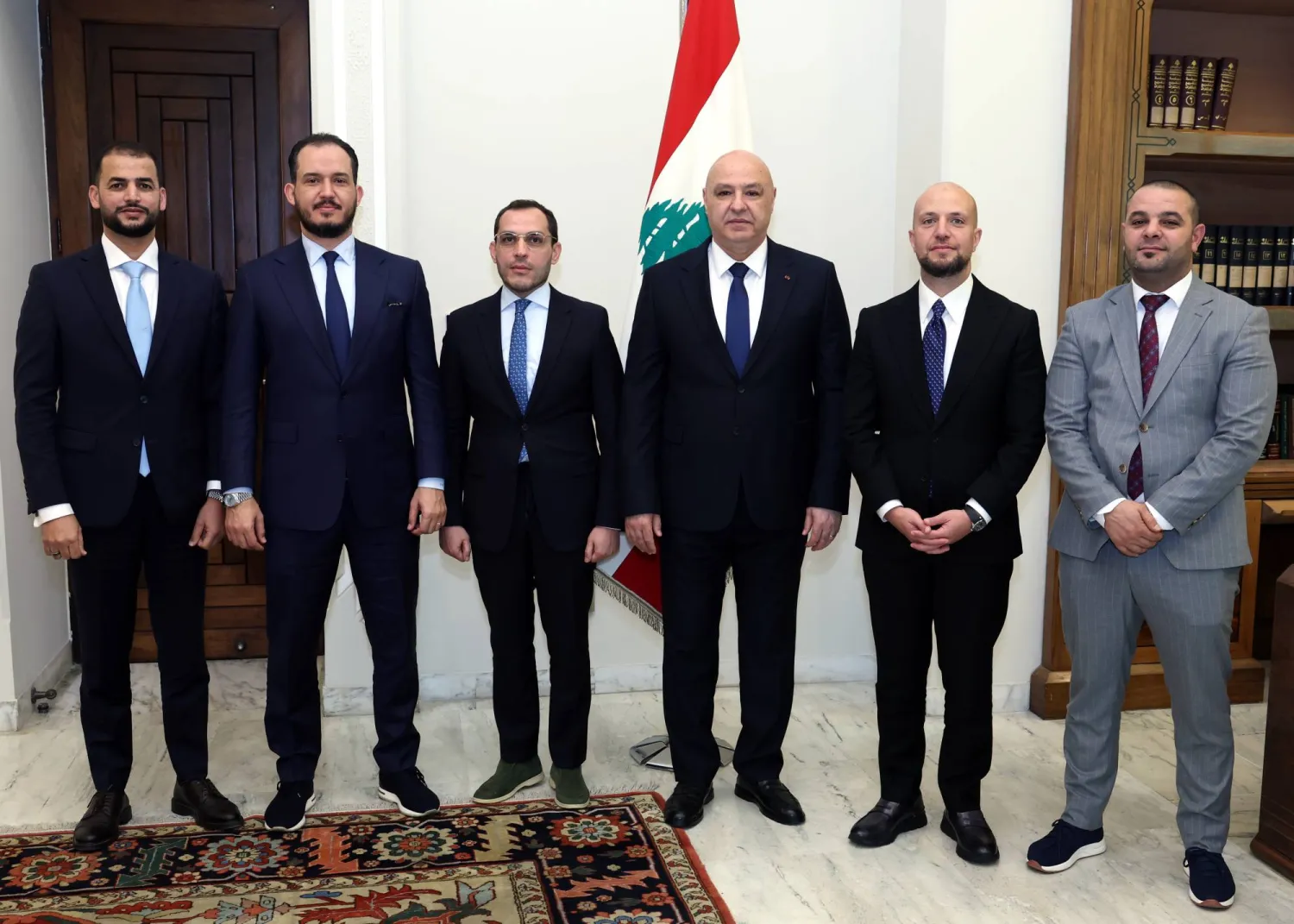 الرئيس جوزيف عون مستقبلاً وفداً من حكومة الوحدة الوطنية الليبية برئاسة السيد إبراهيم علي إبراهيم الدبيبة (الرئاسة اللبنانية)