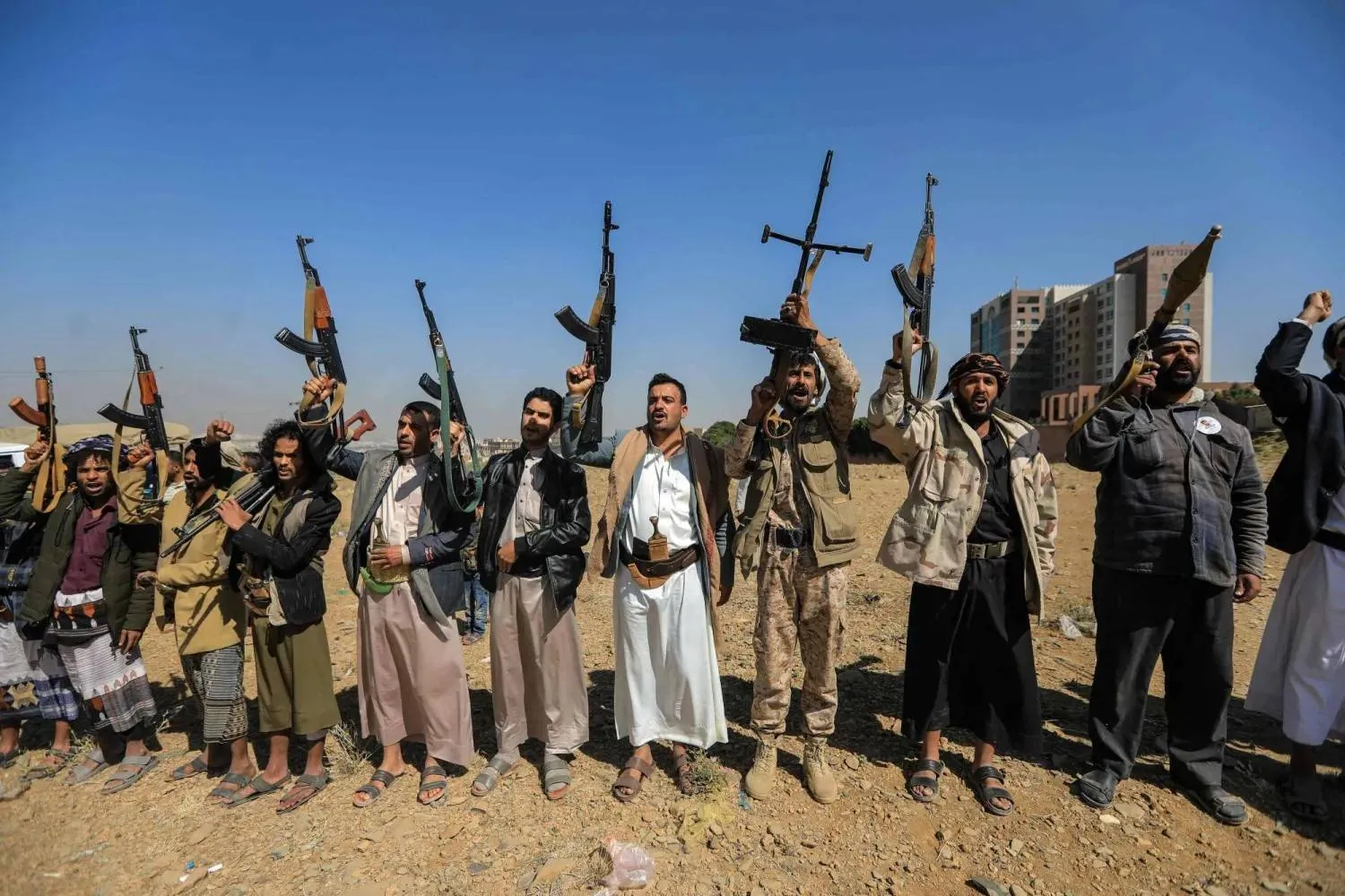 Houthis continue to exploit the conflict in Gaza and their proclaimed solidarity with the Palestinians to justify their attacks on foreign ships (AFP) 