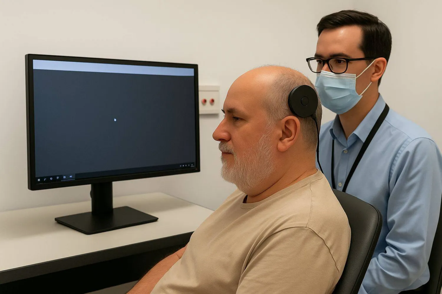  المريض يتواصل مع الكمبيوتر