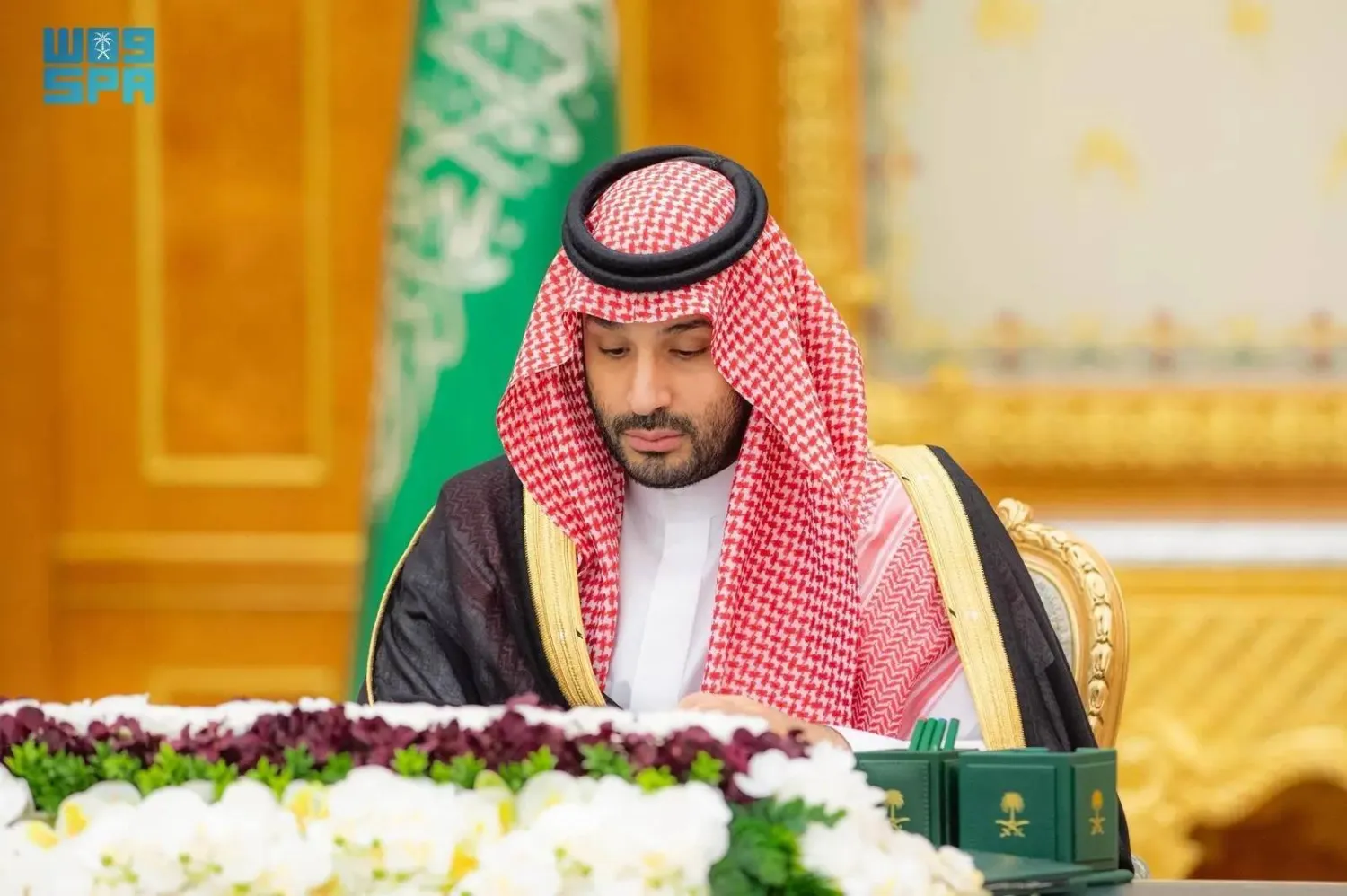 Prince Mohammed bin Salman bin Abdulaziz Al Saud, Crown Prince and Prime Minister, chairs a cabinet meeting. (SPA)