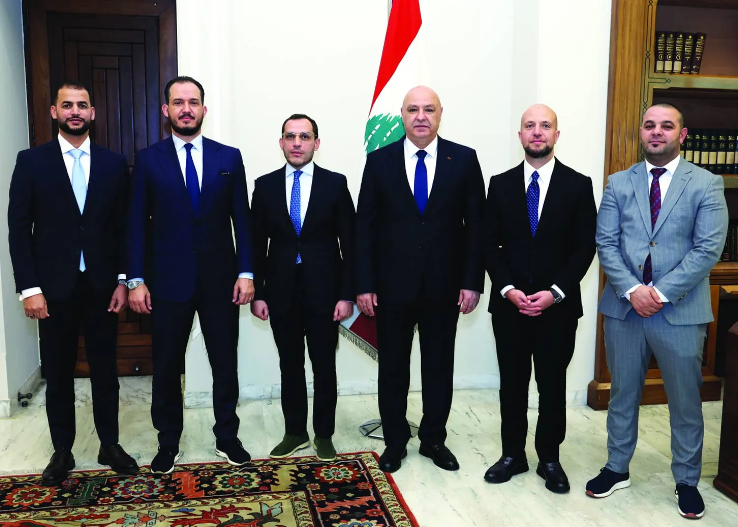 الرئيس جوزيف عون يوم الاثنين مستقبلاً وفداً من حكومة الوحدة الوطنية الليبية برئاسة إبراهيم الدبيبة (الرئاسة اللبنانية)