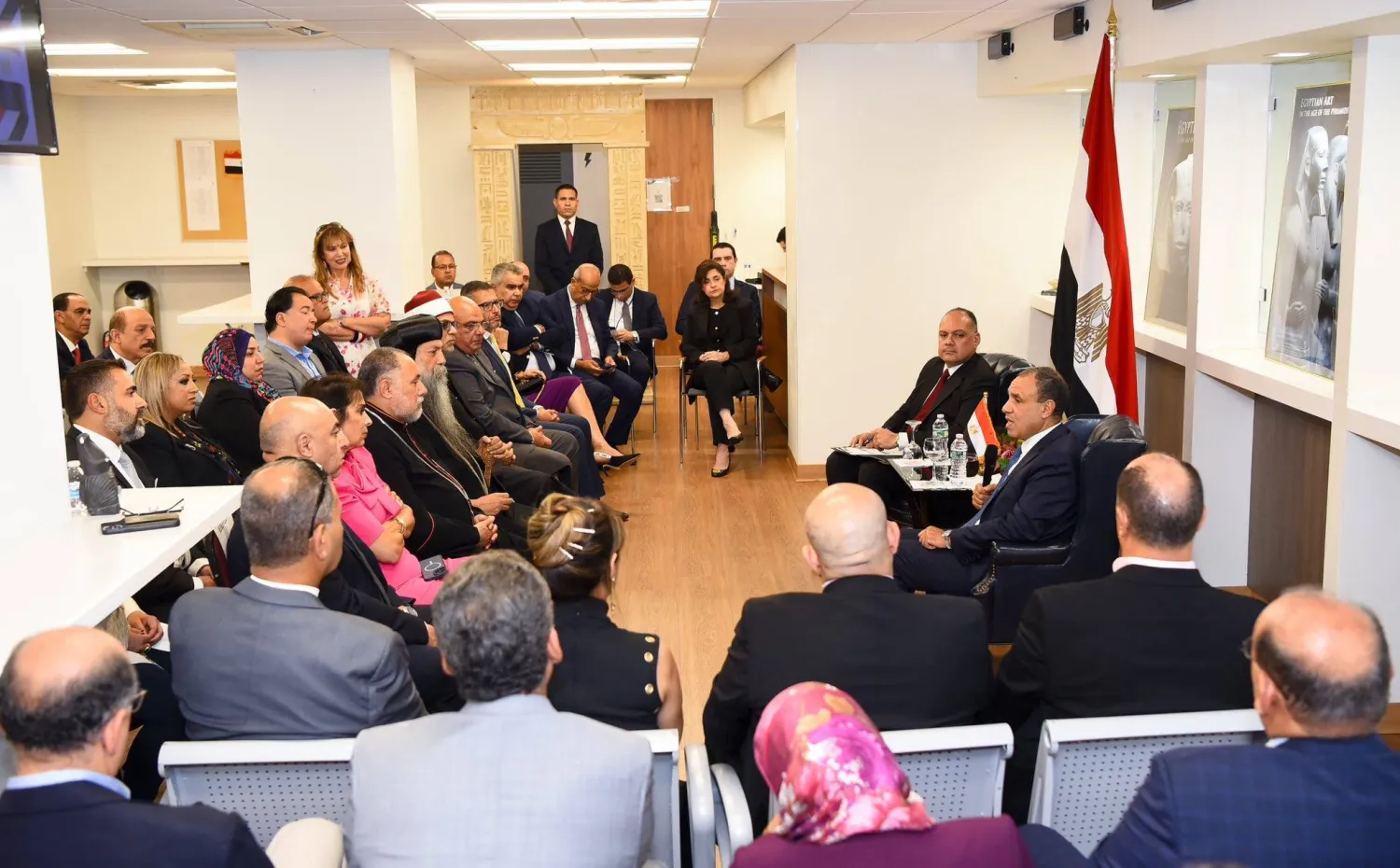 وزير الخارجية المصري بدر عبد العاطي خلال لقاء سابق بالجالية المصرية في نيويورك (الخارجية المصرية)