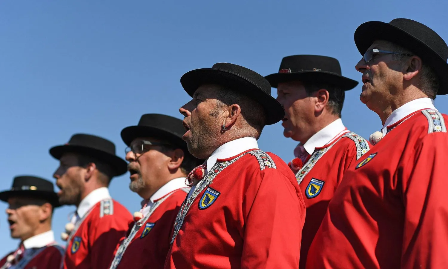 A yodel group sings at a Swiss festival in 2016. (AFP/Getty Images) 