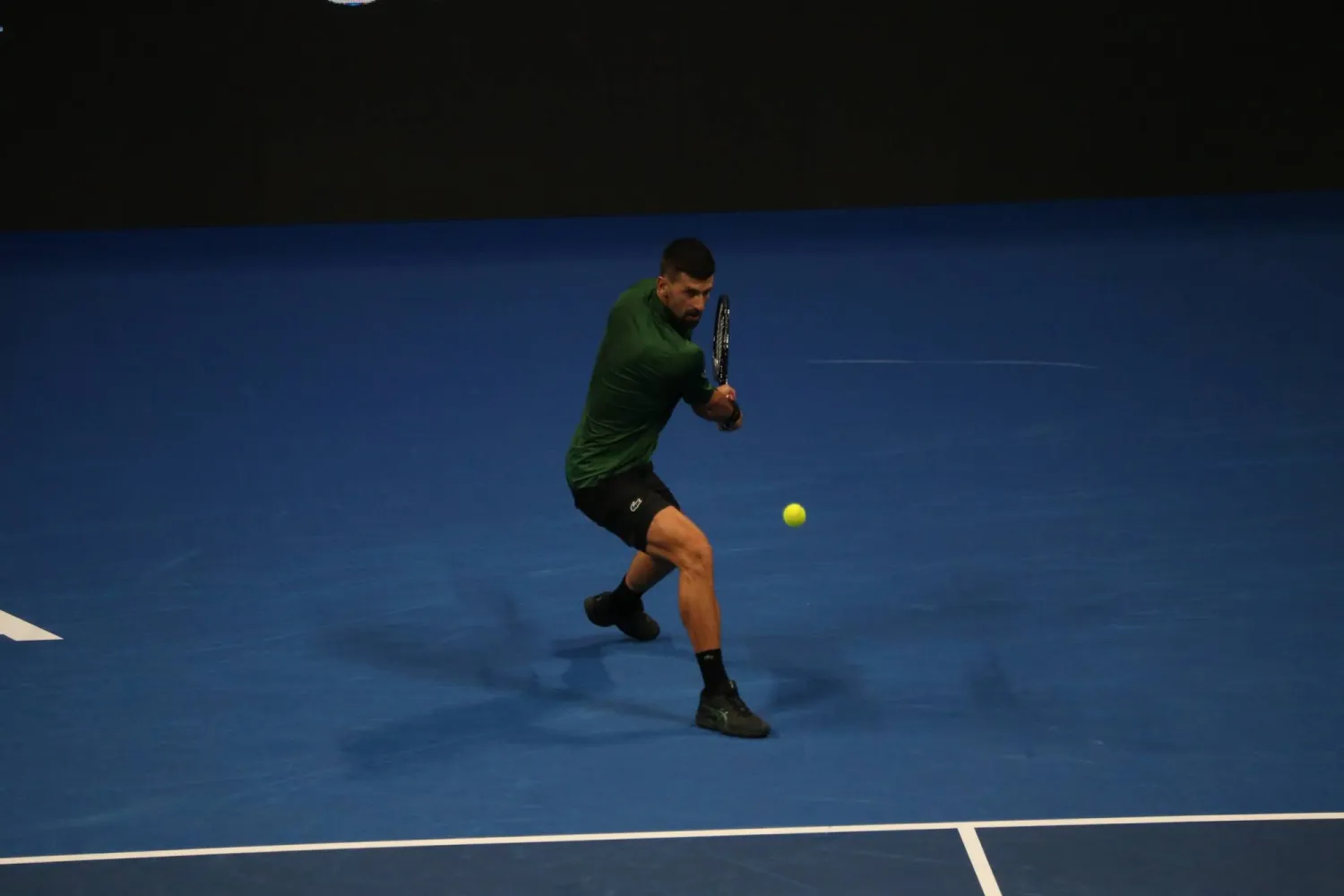 04 November 2025, Greece, Athens: Serbian tennis player Novak Djokovic in action against Canadian-Chilean Alejandro Tabilo during their men's singles match at the Hellenic Championship tennis Championship. (dpa)