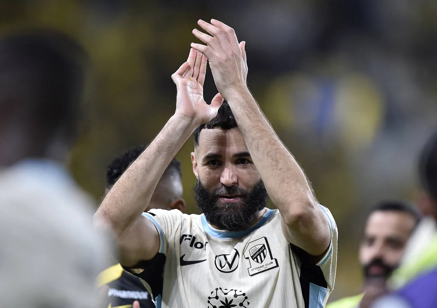  Football - King's Cup of Champions - Round of 16 - Al-Nassr v Al-Ittihad - Al-Awwal Park, Riyadh, Saudi Arabia - October 28, 2025 Al-Ittihad's Karim Benzema celebrates after the match. (Reuters)