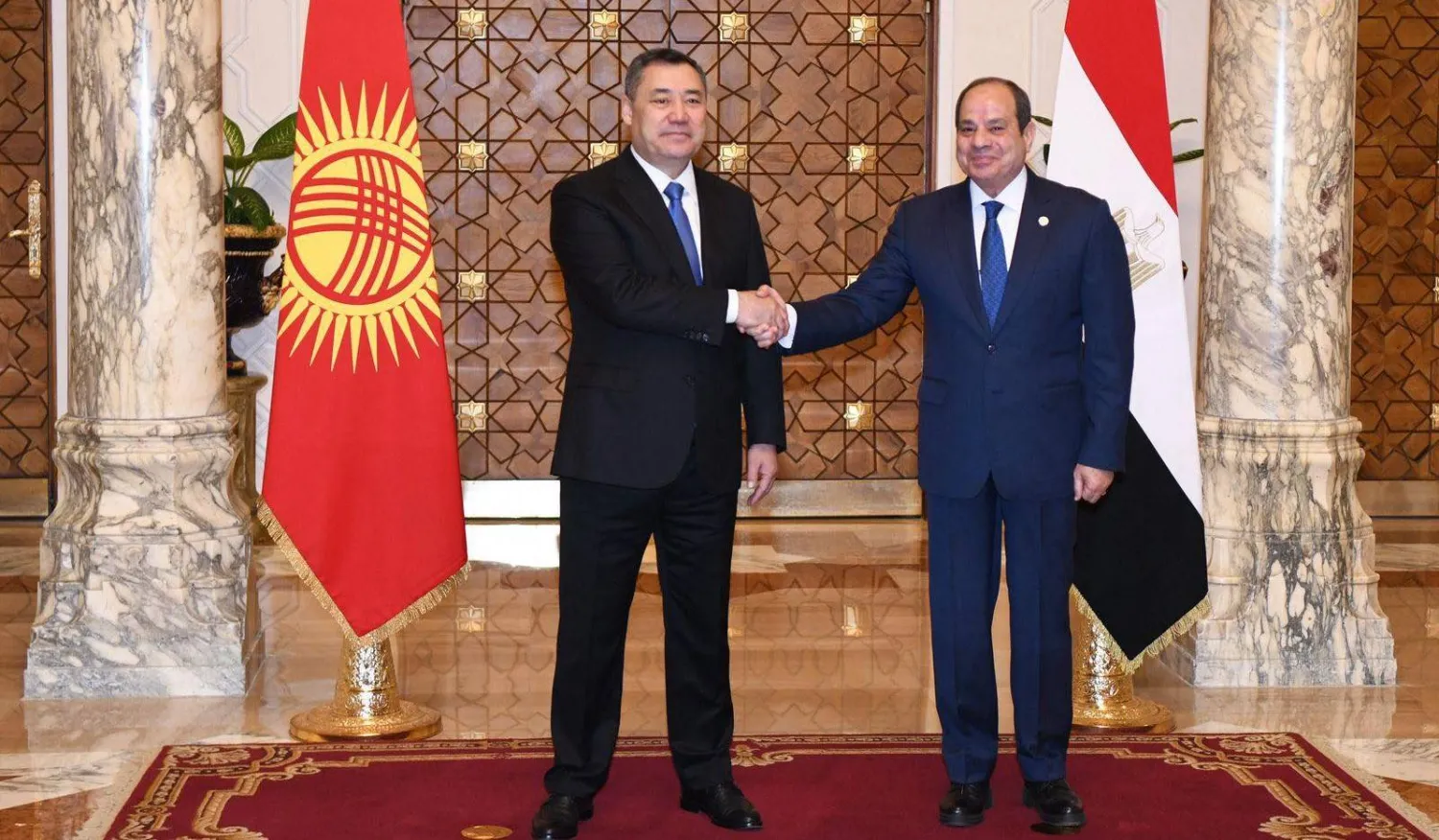 الرئيس المصري عبد الفتاح السيسي يستقبل الأربعاء نظيره القرغيزي صادير غاباروف في القاهرة (الرئاسة لمصرية)