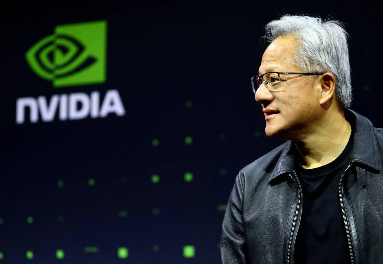 NVIDIA CEO Jensen Huang introduces an "Industrial AI Cloud" project during a press conference in Berlin, Germany, November 4, 2025. REUTERS/Lisi Niesner  