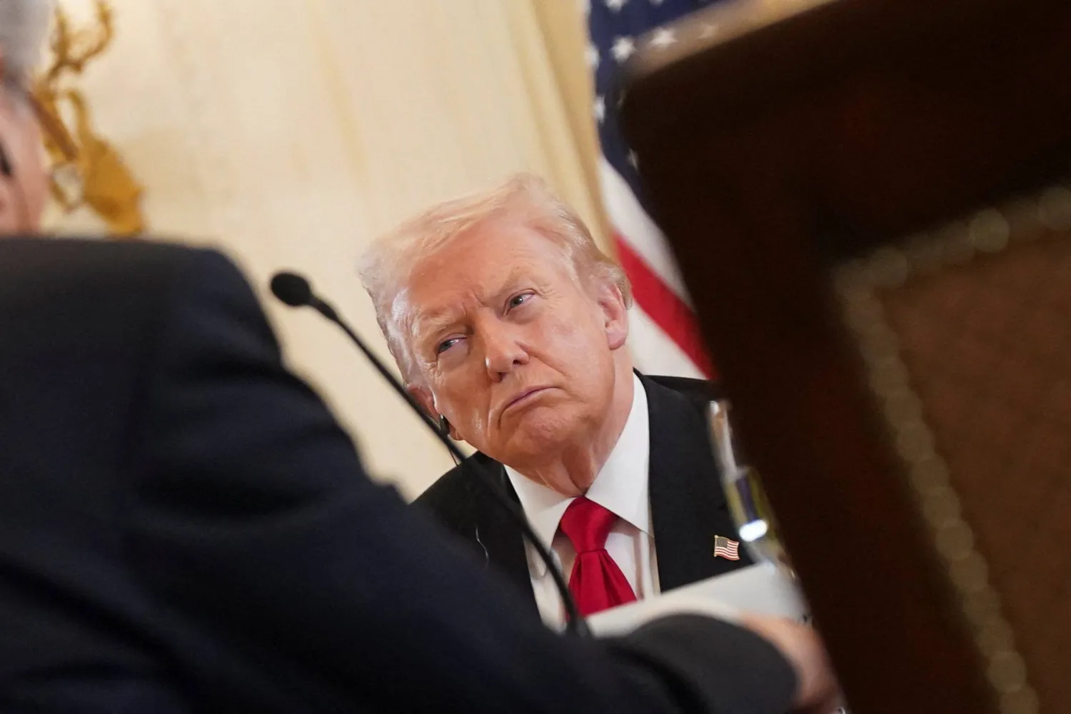 US President Donald Trump attends a dinner with the leaders of the C5+1 Central Asian countries of Kazakhstan, Kyrgyzstan, Tajikistan, Turkmenistan, and Uzbekistan, in the East Room of the White House in Washington, D.C., US, November 6, 2025. REUTERS/Nathan Howard