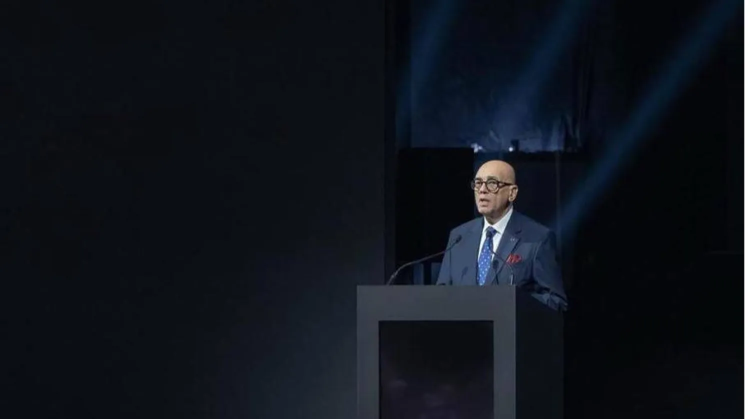 محمد سلماوي يلقي كلمته في معرض الشارقة للكتاب (إدارة المعرض)