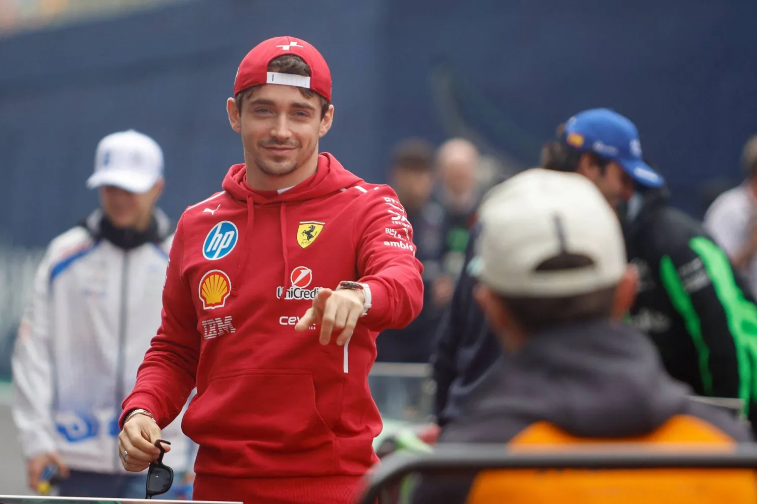 المونوغاسكي شارل لوكلير سائق فيراري (أ.ف.ب)