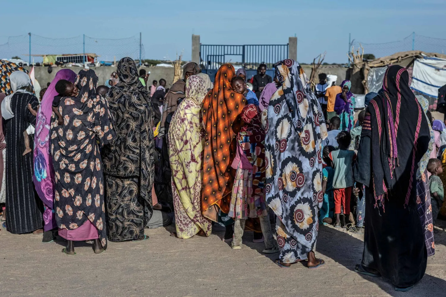 Sudanese refugees participate in an awareness-raising session at the Tine transit camp in Chad on November 8, 2025. (AFP)