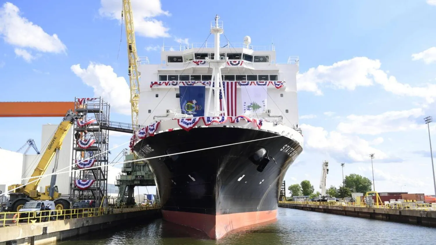 The United States on October 14 will start charging a special port entrance fee for ships built in China or linked to Chinese companies. Matthew Hatcher / AFP/File
