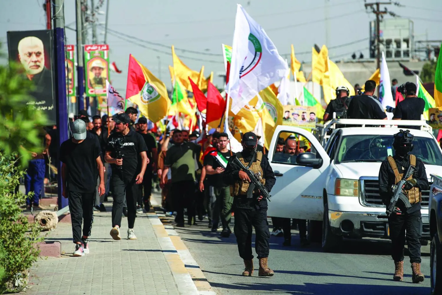 اعضای «کتائب حزب‌الله» در جرف الصخر (AFP)