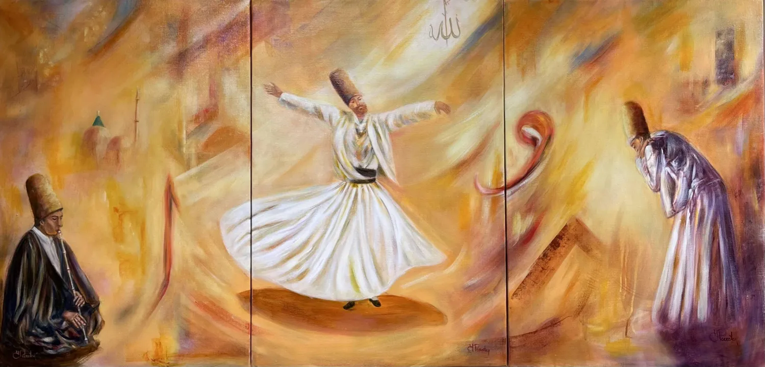 لوحة من المجموعة الصوفية للفنانة ياسمين بيريتن (الشرق الأوسط)
