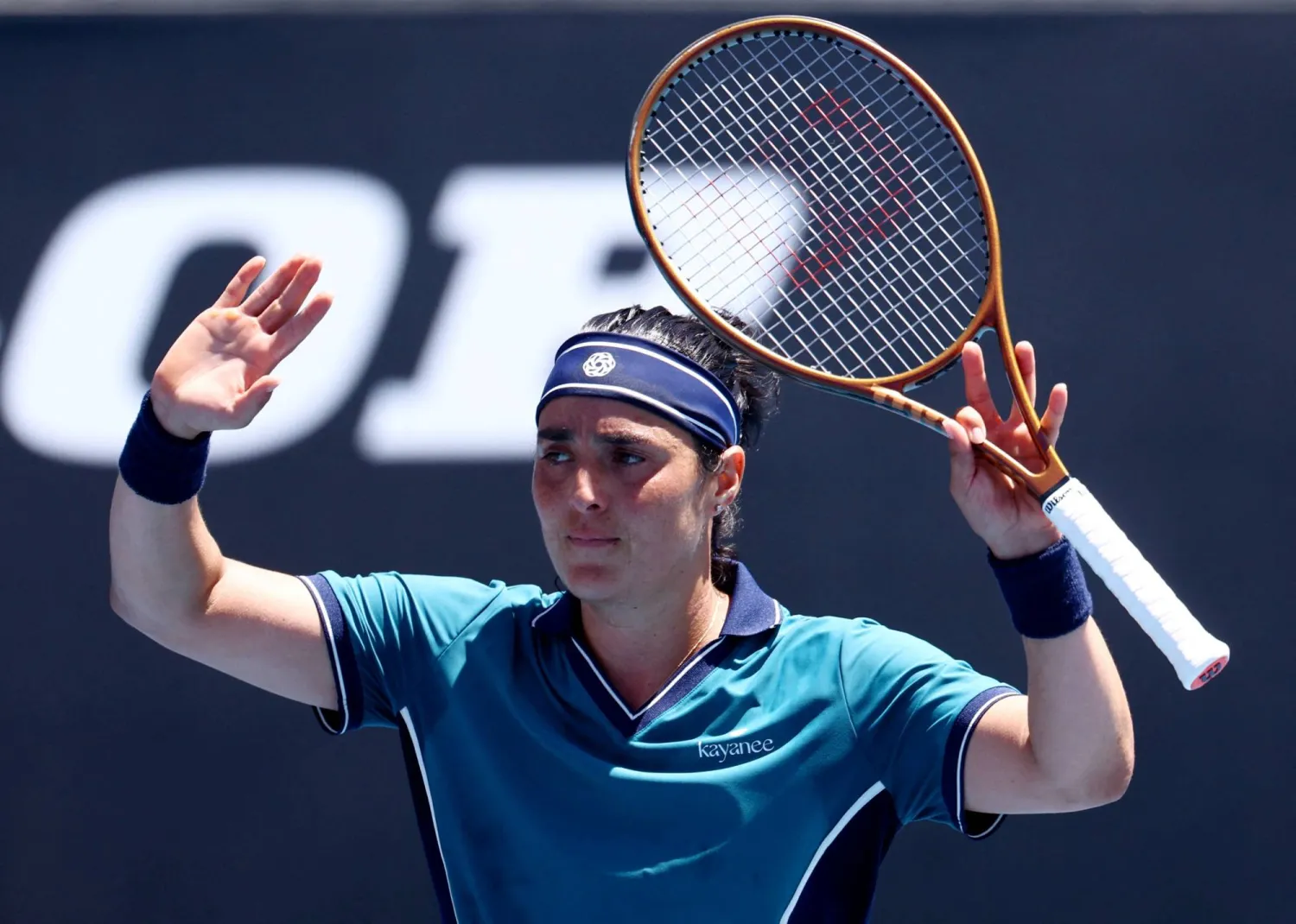 Tennis - Australian Open - Melbourne Park, Melbourne, Australia - January 16, 2025 Tunisia's Ons Jabeur celebrates winning her second round match against Colombia's Camila Osorio. (Reuters) 