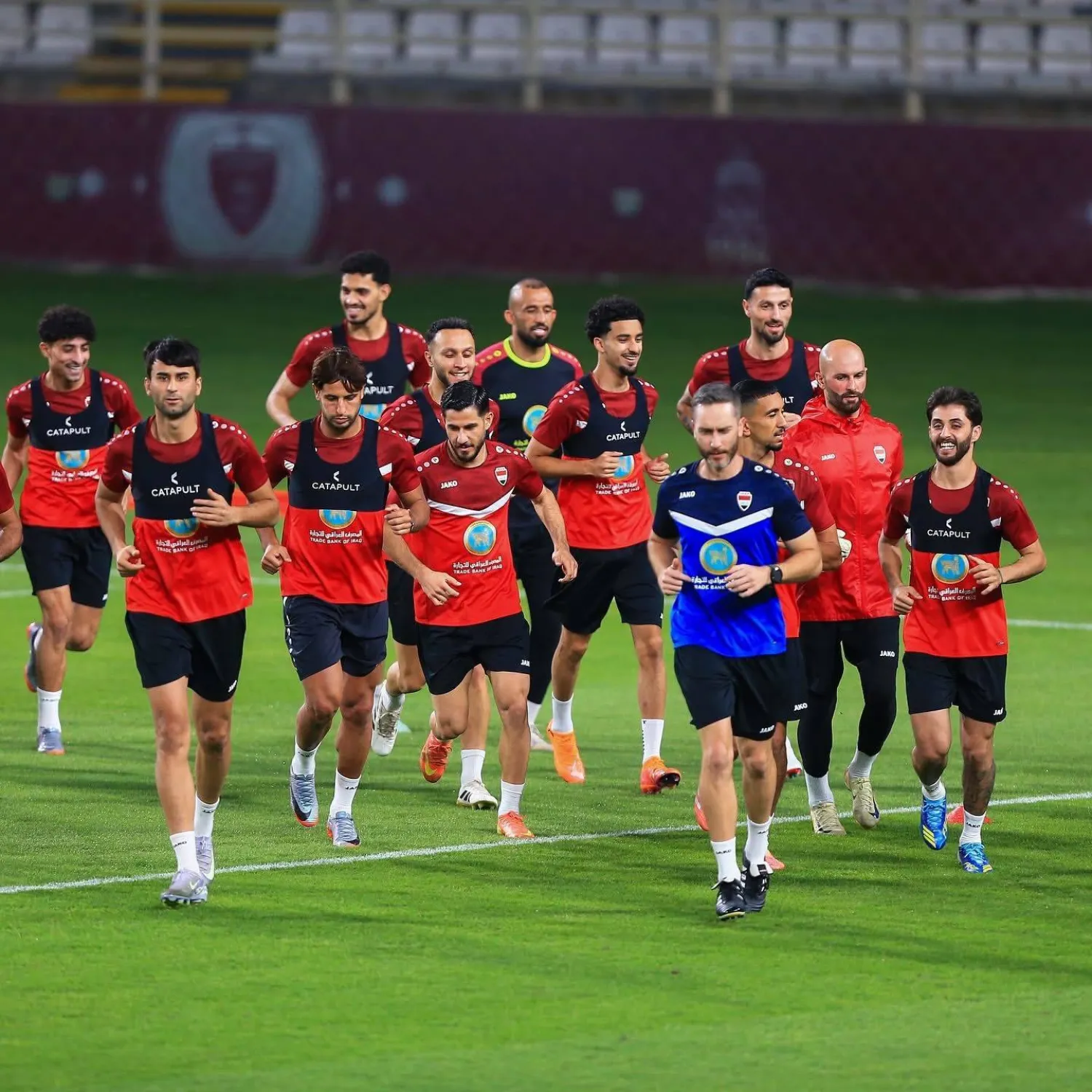 خاض «أسود الرافدين» تدريباتهم في أجواء حماسية عالية (الاتحاد العراقي)