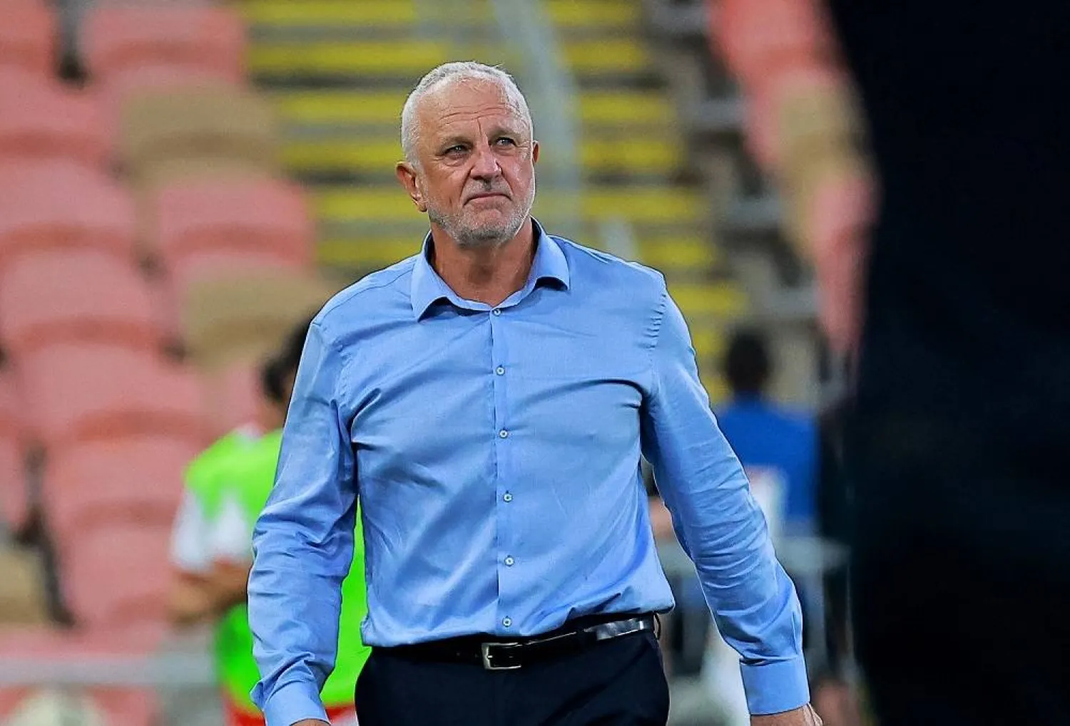 Football - FIFA World Cup - AFC Qualifiers - Group B - Iraq v Indonesia - King Abdullah Sport City, Jeddah, Saudi Arabia - October 11, 2025 Iraq coach Graham Arnold. (Reuters)