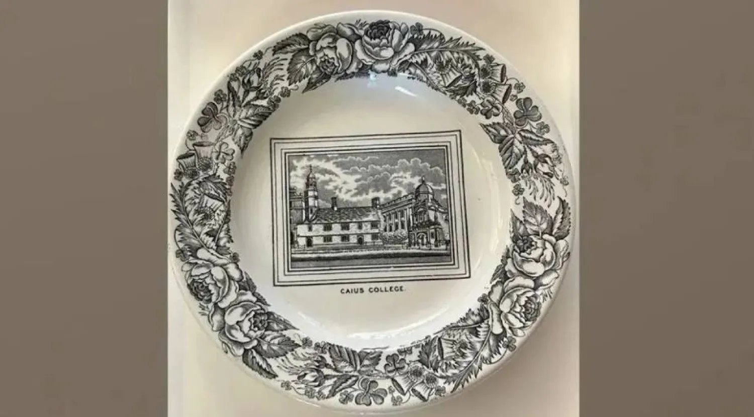 The plate - taken some time after 1908 - has now been returned to Gonville & Caius College (Caius College)
