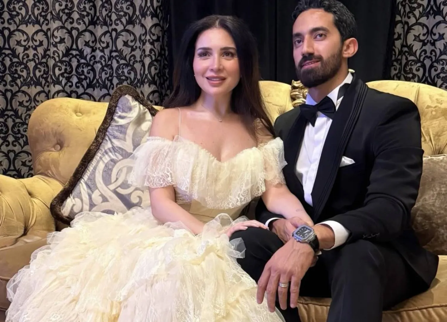 مي عز الدين وعريسها أحمد تيمور (حسابها على موقع إنستغرام)