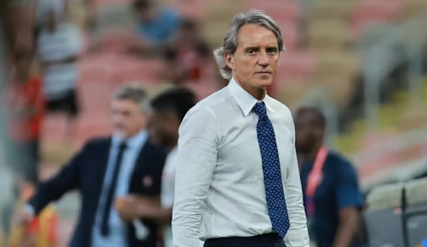 Soccer Football - World Cup - Asian Qualifiers - Third Round - Group C - Saudi Arabia v Bahrain - King Abdullah Sport City, Jeddah, Saudi Arabia - October 15, 2024 Saudi Arabia coach Roberto Mancini looks on REUTERS/Stringer

