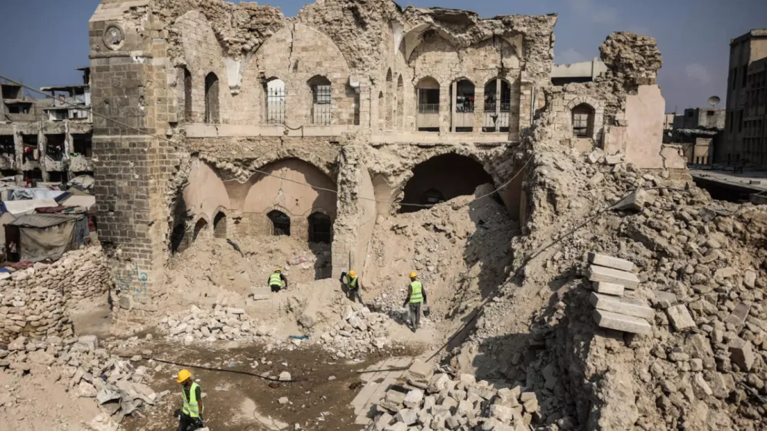 Work has begun to rehabilitate the Pasha's Palace Museum a former fort turned heritage site housing 40,000 artifacts representing the succession of civilizations in Gaza © Omar AL-QATTAA / AFP

