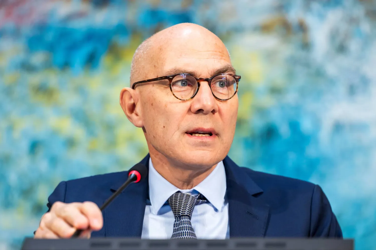 UN High Commissioner for Human Rights Volker Turk delivers his statement during the Human Rights Council Special Session on the Human Rights Situation in and around El Fasher, Sudan, at the European headquarters of the United Nations in Geneva, Switzerland, Friday, Nov. 14, 2025. (Salvatore Di Nolfi/Keystone via AP)