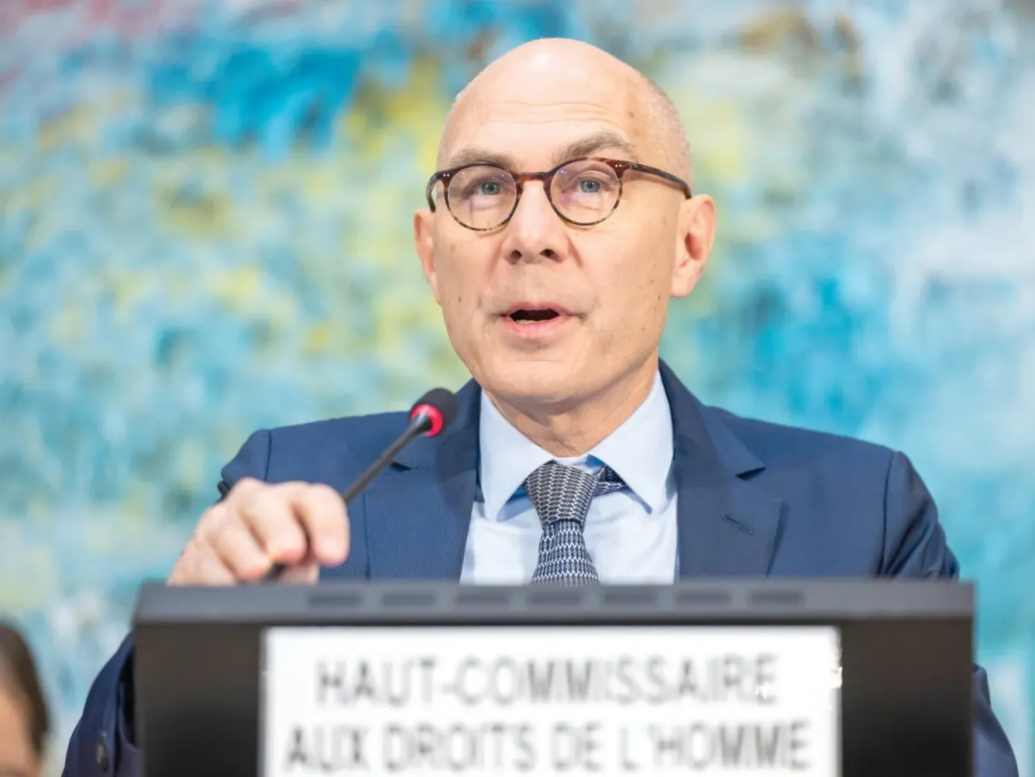 BM İnsan Hakları Yüksek Komiseri Volker Türk, Cenevre'de el Faşir'i anlattı, (EPA)