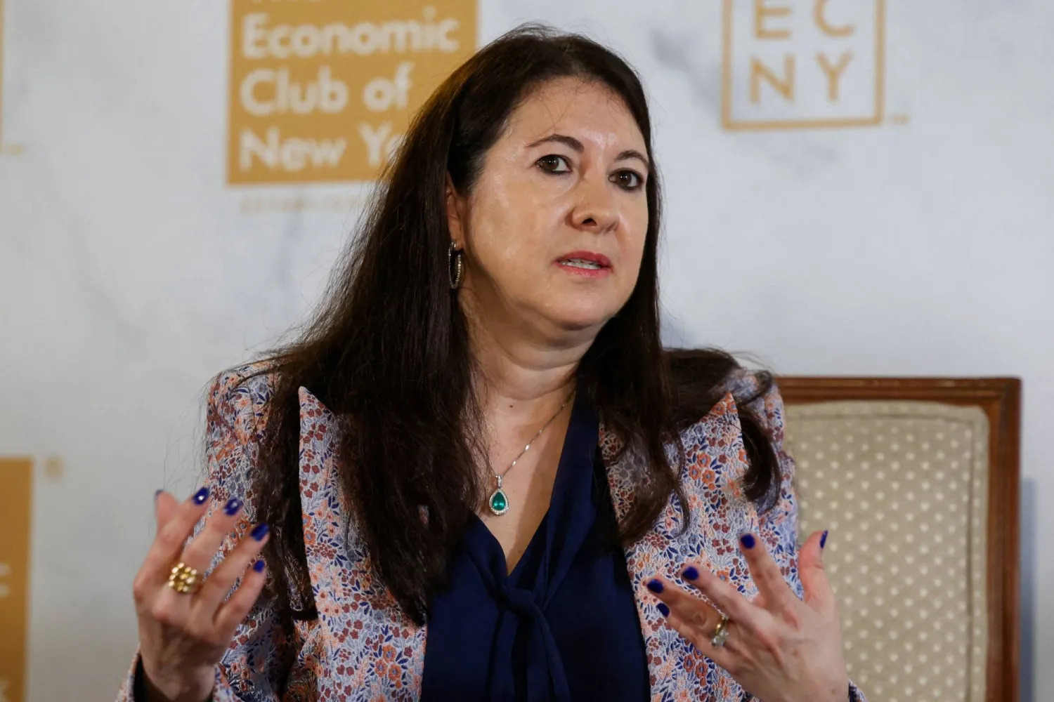 أدريانا كوغلر تتحدث إلى النادي الاقتصادي في نيويورك (أرشيفية - رويترز)