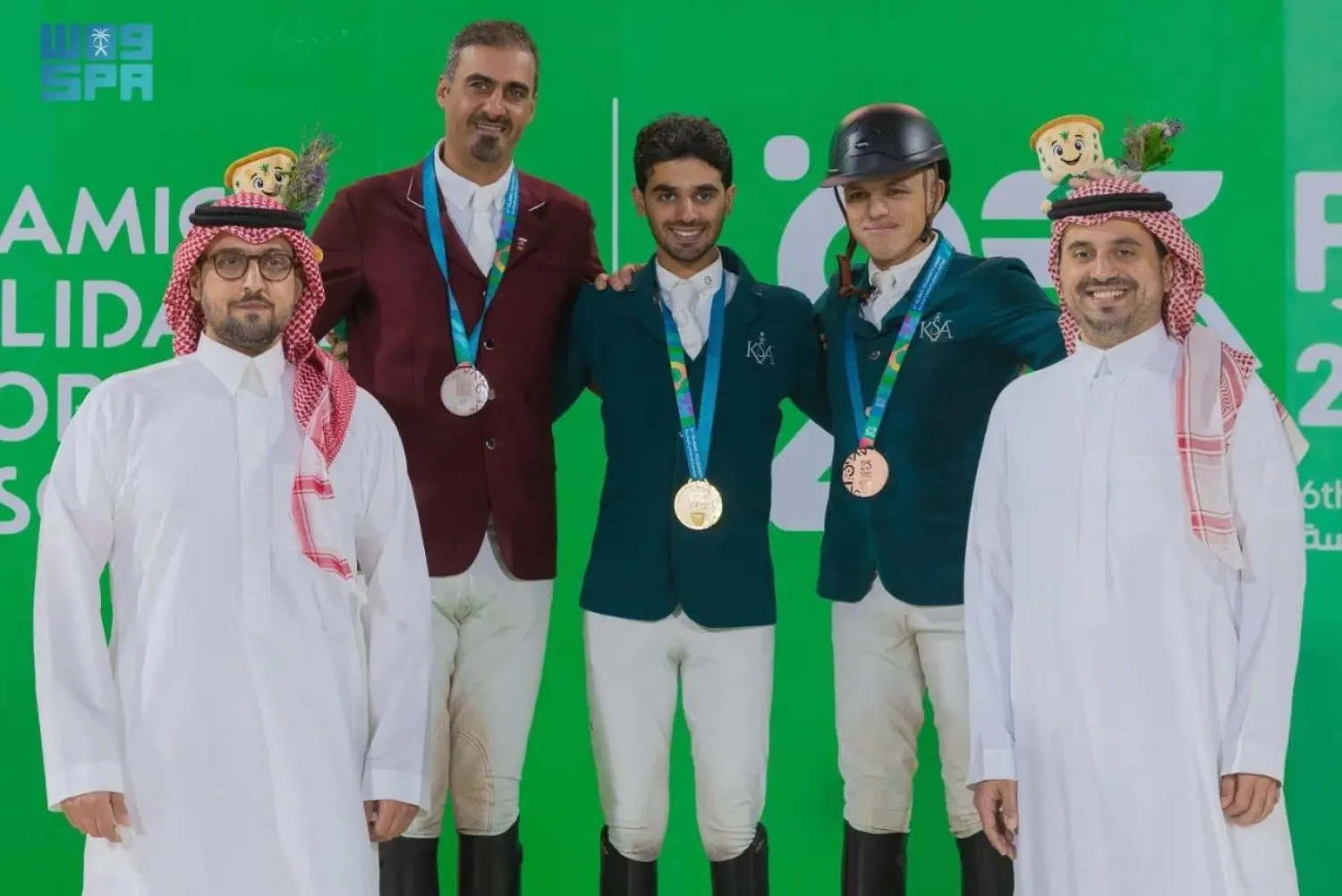 Khaled Al-Mobty claimed the gold medal in the individual show jumping competition held at the Al-Janadriyah Arena as part of the sixth Islamic Solidarity Games “Riyadh 2025.” SPA