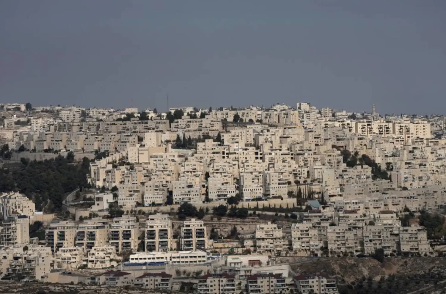The Israeli settlement of Har Homa, seen from the West Bank city of Bethlehem, Tuesday, Dec. 17, 2024. (AP)
