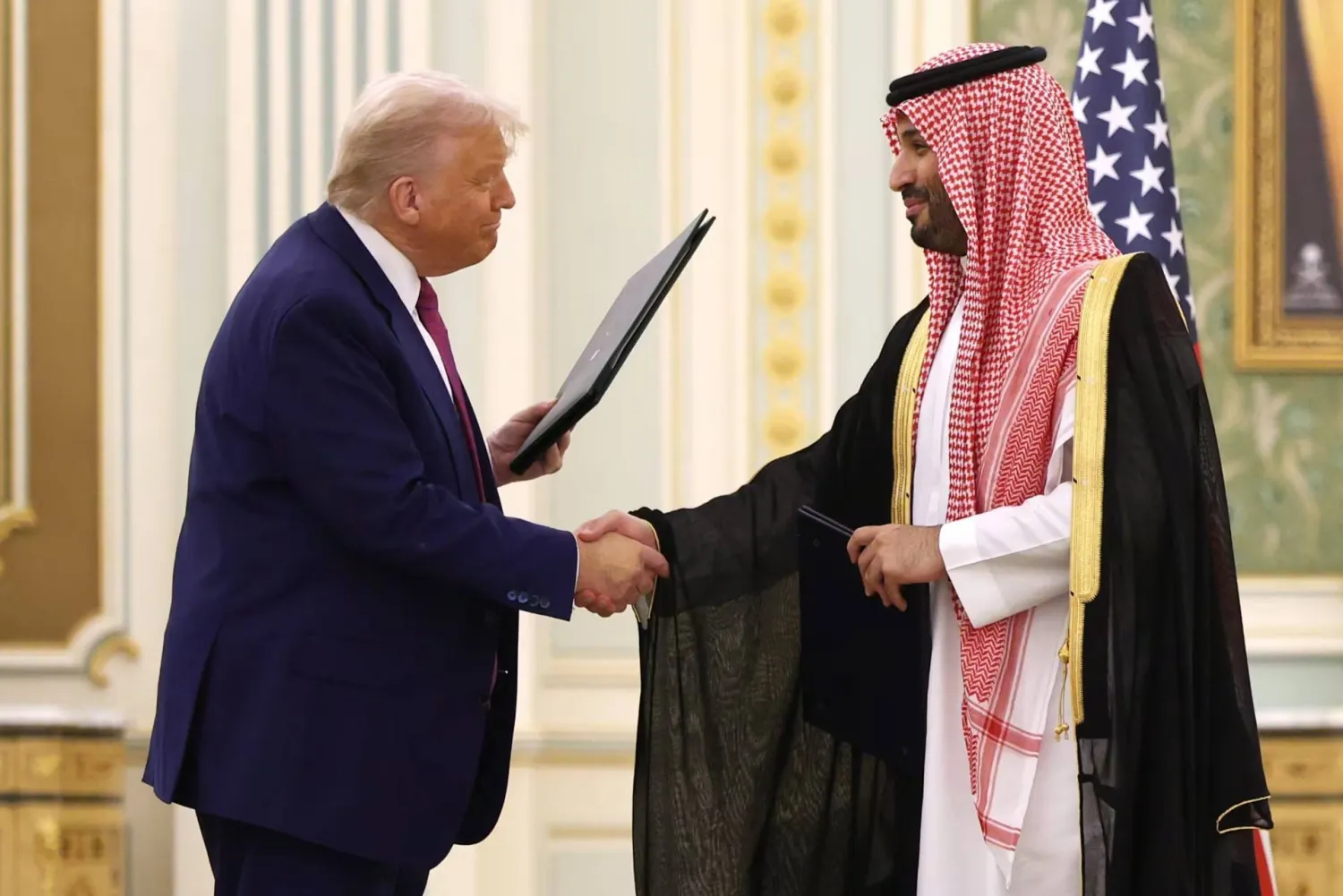Crown Prince Mohammed bin Salman, Saudi Crown Prince and Prime Minister, and US President Donald Trump in Riyadh in May. Getty Images)