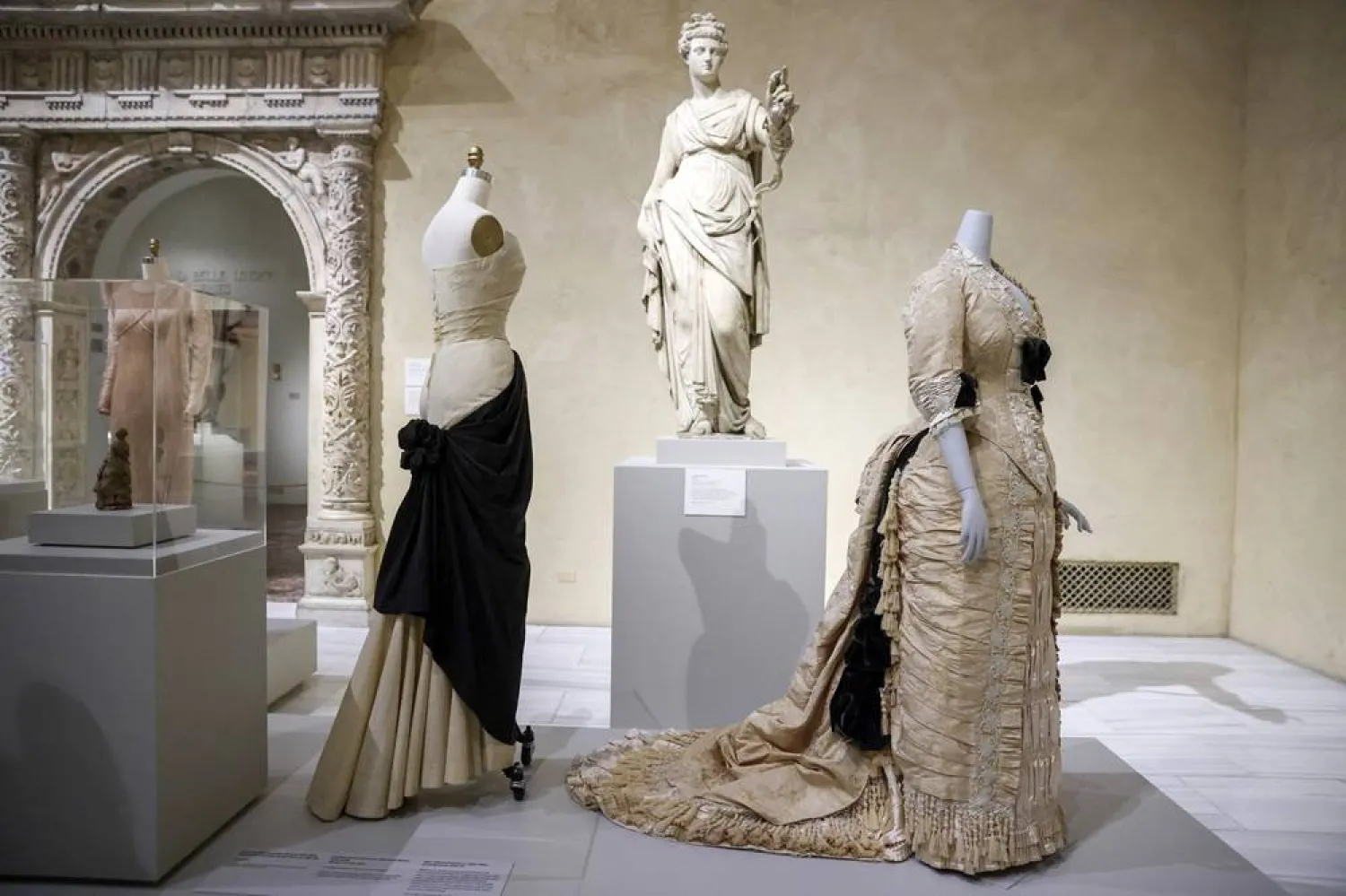 Garments fit to the new theme of the spring 2026 Costume Institute exhibition are on display during a press conference announcing the exhibition at the Metropolitan Museum of Art in New York, New York, USA, 17 November 2025. (EPA) 