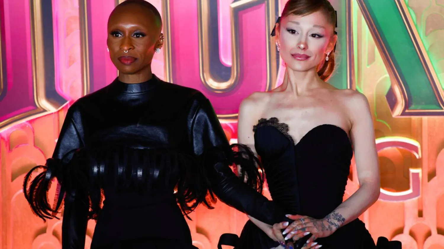 Cynthia Erivo and Ariana Grande attend the premiere of "Wicked: For Good" in New York. kena betancur / AFP
