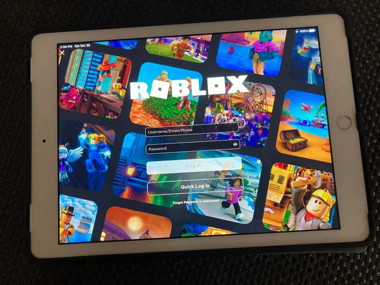 The gaming platform Roblox is displayed on a tablet, Oct. 30, 2021, in New York. (AP)