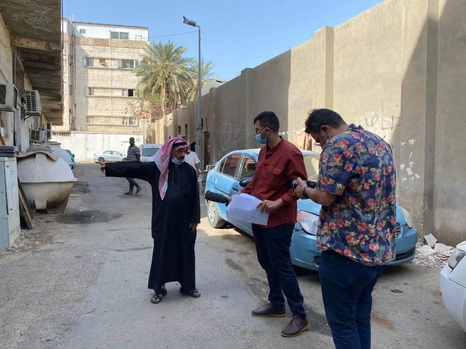 لقطة من الفيلم السعودي «ضد السينما» (الشرق الأوسط) 