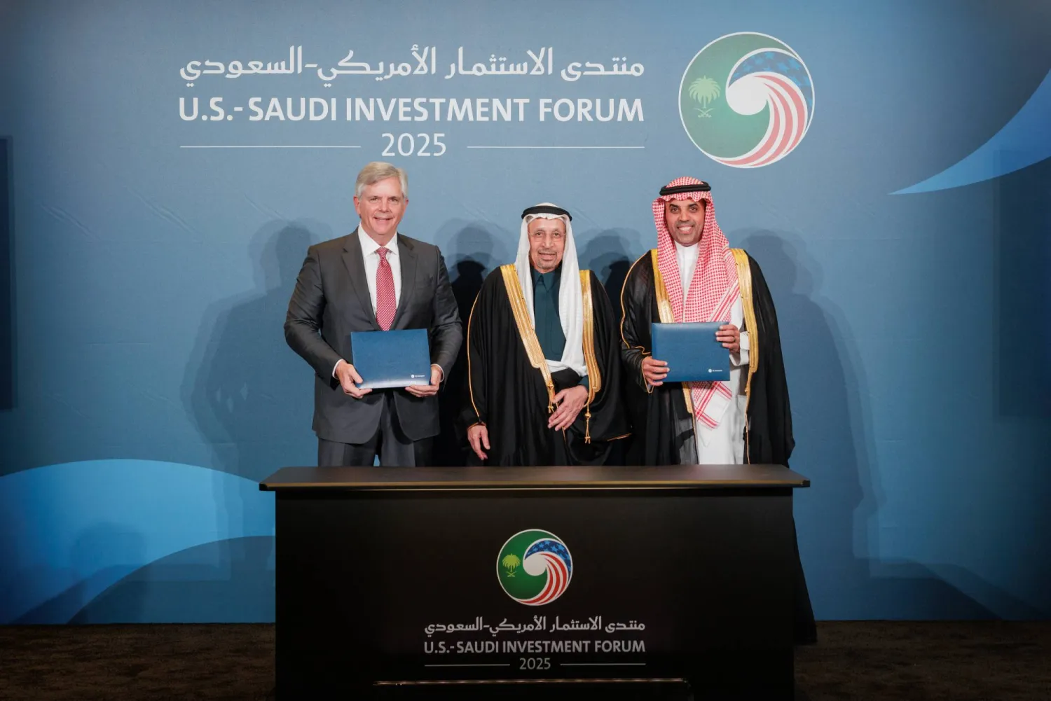 خلال توقيع الاتفاقية على هامش منتدى الاستثمار الأميركي السعودي (مجموعة السعودية)