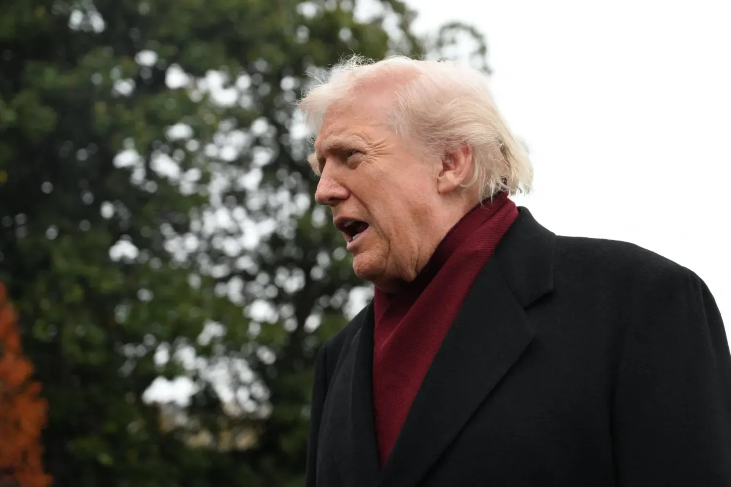 ABD Başkanı Donald Trump, Beyaz Saray bahçesinde gazetecilere konuşuyor (AFP)